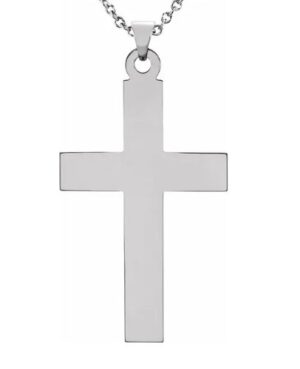 sterling silver 39 by 25 shiny cross charm