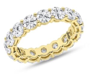 14kt white gold lab grown diamond eternity band D tw 5 1/4 cts VS, colorless E/F color size 7