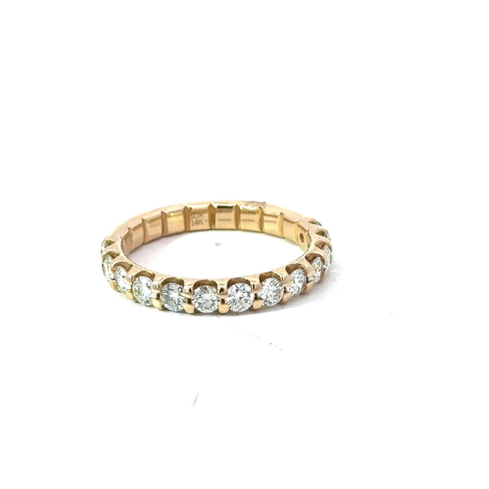 14kt yellow gold classic diamond wedding band half way around tw 1.00cts SI clarity, near colorless H/I color