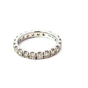 14kt white gold classic diamond wedding band tw 2.00cts SI2/I1 clarity, near colorless I/J