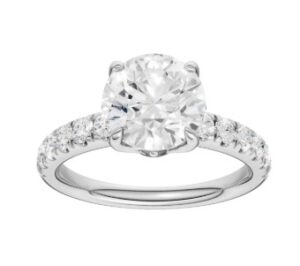 14kt white gold IGI certified Round Tulip head engagment ring C 2.51cts VS, F color, tw 3.02cts CERT