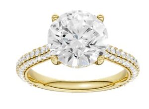 14Kt Yellow Gold Igi Certified Lab Grown Diamond Engagment Ring C Tw 3.06Cts VS, F TW 3.71Cts VS E/F Give Cert
