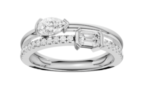 14kt white gold lab grown diamond fashion ring tw 0.65cts VS clarity, E/F color (no cert)