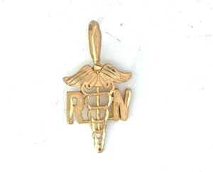 14kt yellow gold RN charm