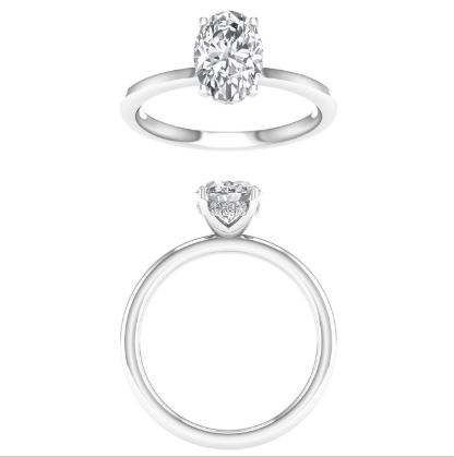 RS .jpg 14kt white gold Lab Grown Diamond IGI cert. oval hidden halo eng ring C tw 2.05cts tw 2.14 VS,E/F GIVE CERT