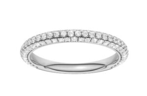 14kt white gold IGI certified lab grown Pave wedding band tw 0.60cts VS, colorless E/F color