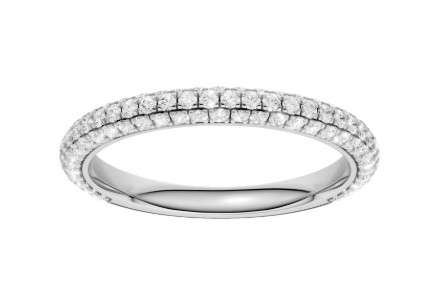 RW W .jpg 14kt white gold IGI certified lab grown Pave wedding band tw 0.60cts VS, colorless E/F color