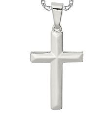Sterling Silver shiny point cross charm