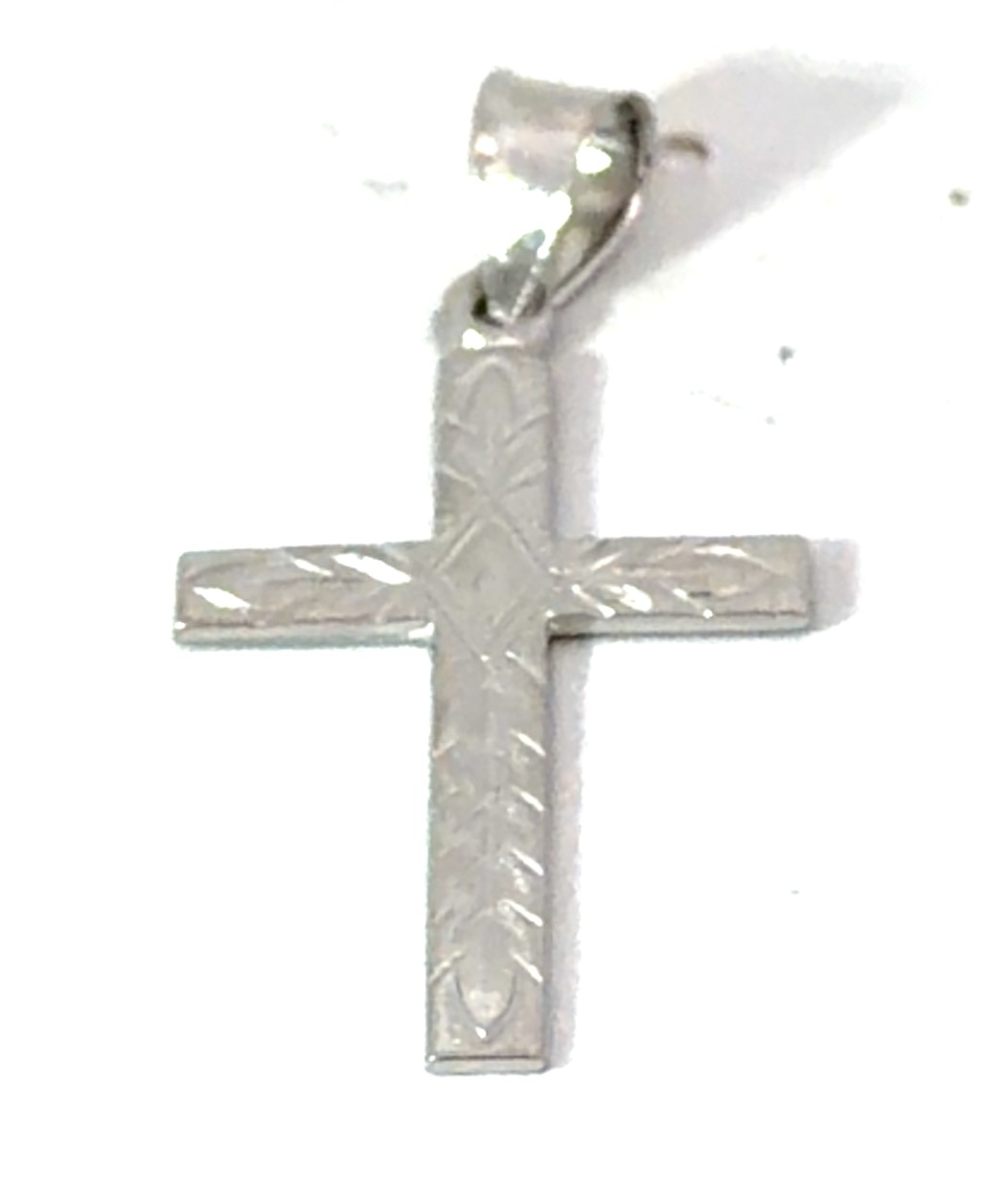 Sterling Silver rhodium plated decorative cross charm