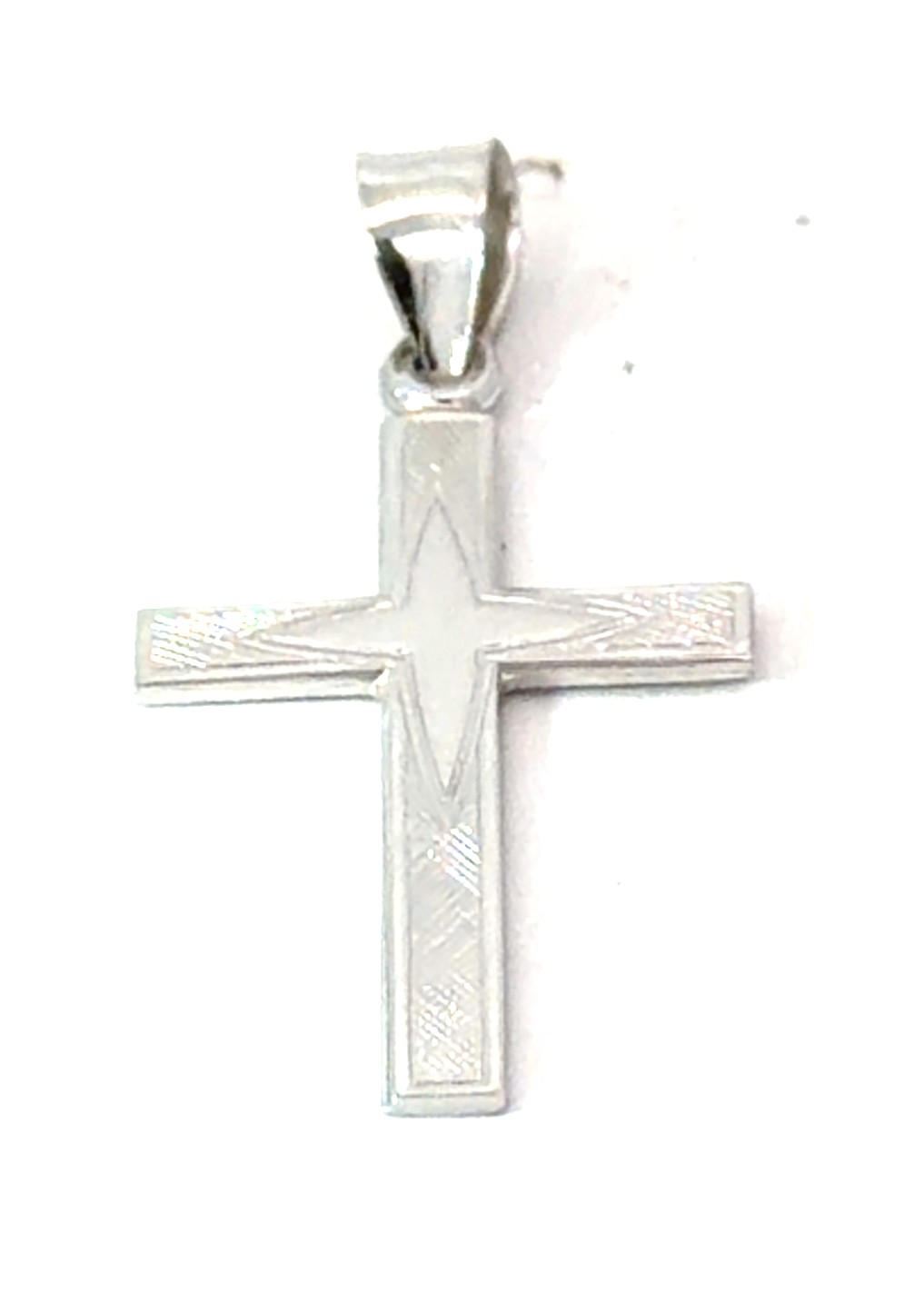 Sterling Silver high polished and florentine finish cross charm