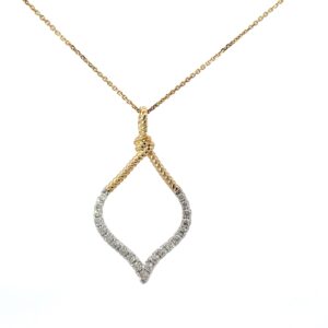 14kt yellow gold diamond cable pendant on .95mm 18" pendant D tw 0.74cts SI1/VS2, I