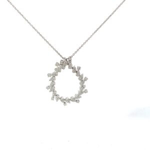14kt white gold diamond fashion pendant D tw 1.071cts on 18" chain VS2, H/I