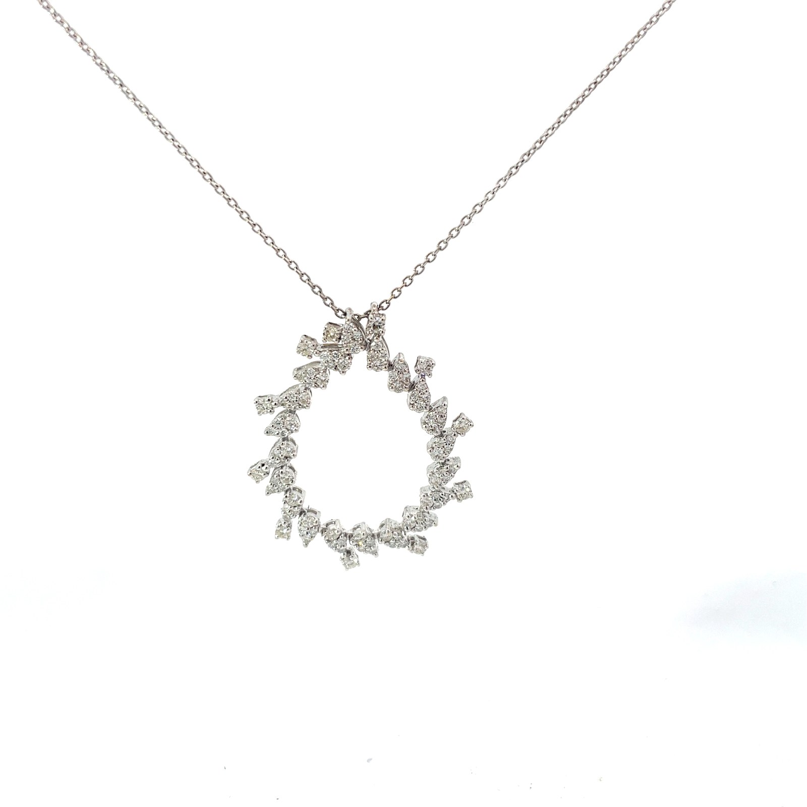 SDD 14kt white gold diamond fashion pendant D tw 1.071cts on 18" chain VS2, H/I