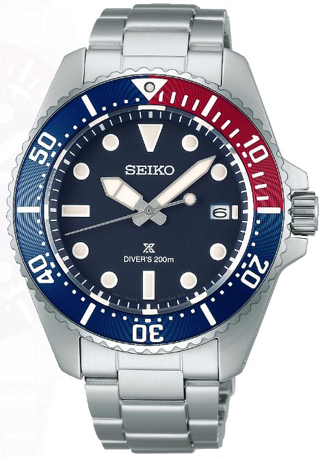 SEIKO Prospex Stainless Steel 41MM with date Blue Dial Solar Dive Men's Watch WR200 meters
