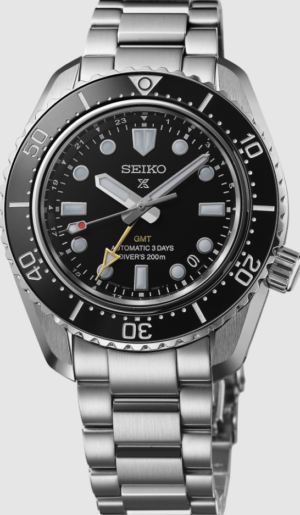 Seiko Prospex Luxe 1968 Diver stainless Steel GMT Automatic black dial Date WR200 Meters