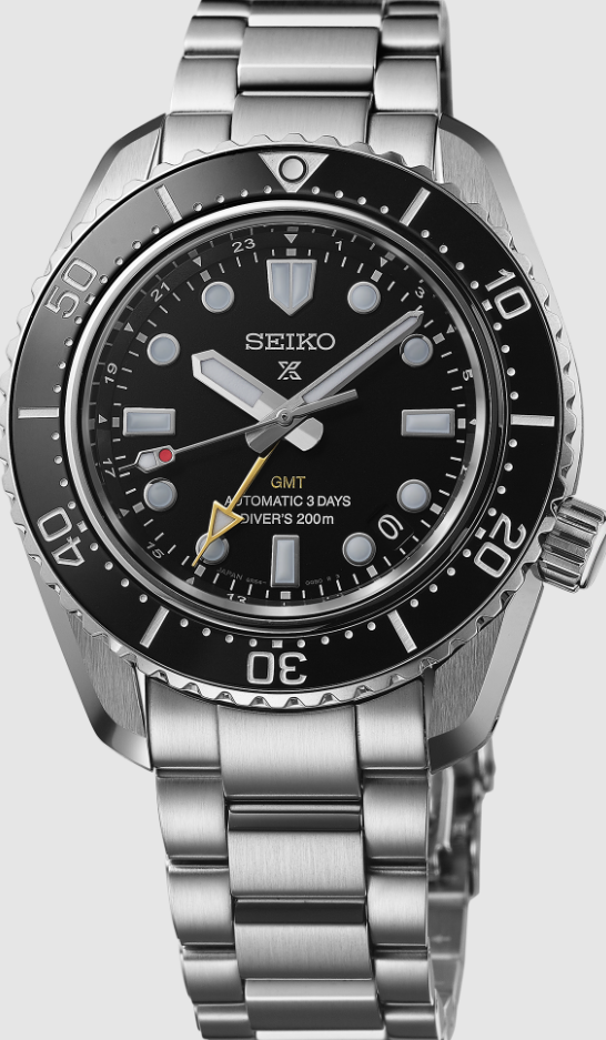 SPB Seiko Prospex Luxe 1968 Diver stainless Steel GMT Automatic black dial Date WR200 Meters