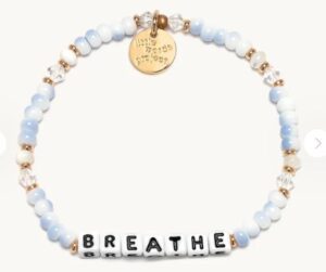 Little Words Project "Breathe" beaded stretch bracelet