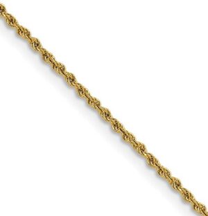 Stainless Steel IP gold plated 1.5mm rope chain with claw catch closure 16"