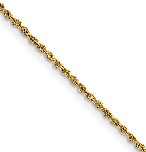 SRNGP .jpg Stainless Steel IP gold plated 1.5mm rope chain with claw catch closure 16"