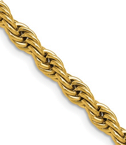 SRNGP .gif Stainless Steel Polished Yellow IP-plated 5mm 20 inch Rope Chain