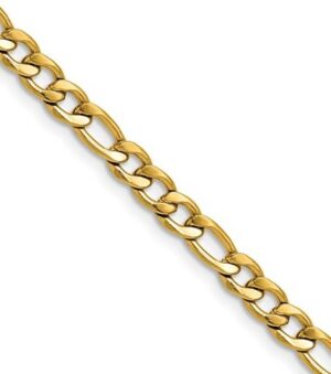 Stainless Steel yellow ip plated 4.5mm figaro chain 22"