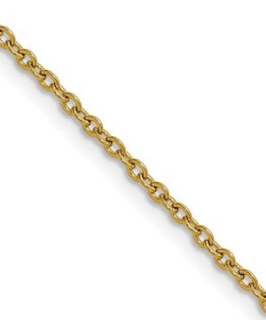 Stainless Steel polisihed IP plated 1.9mm yellow cable chain with claw catch closure 16"