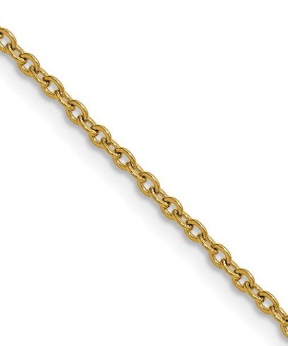 SRNGP .jpg Stainless Steel polisihed IP plated 1.9mm yellow cable chain with claw catch closure 16"