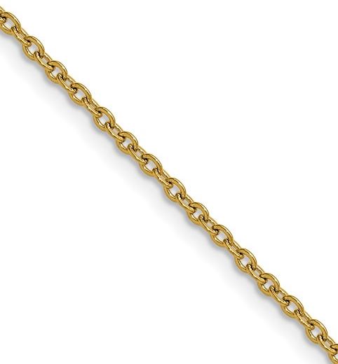 SRNGP .jpg Stainless Steel Polished Yellow IP-plated 1.9mm 18 inch Cable Chain