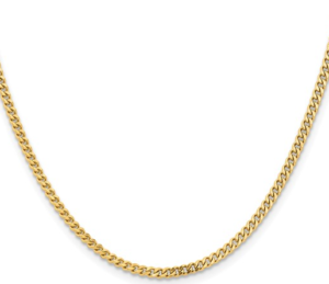 Stainless Steel Polished IP Gold Plated 20" Chain 3mm Curb Chain With Claw Catch Closure