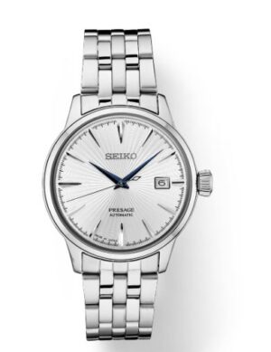 Mans Seiko Presage Automatic white fancy dial/date bracelet style watch