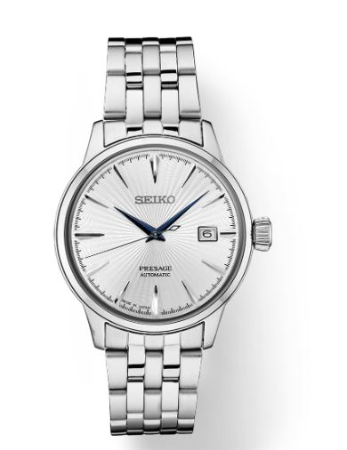 SRPB .jpg Mans Seiko Presage Automatic white fancy dial/date bracelet style watch