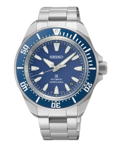 Mans Seiko Prosepx Stainless Steel Blue dial/Bezel with date Automatic watch WR200