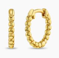 Sterling Silver gold plated beaded kids huggie hoop earring