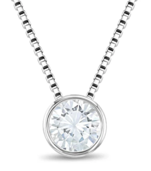 Sterling Silver cubic zirconia bezel set necklace
