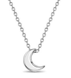 Sterling Silver tiny moon childs necklace on adjustable chain