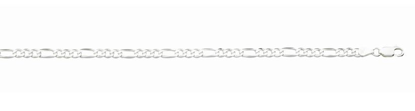 SS Sterling Silver anti tarnish 4.00mm solid figaro chain with claw catch closure 18"