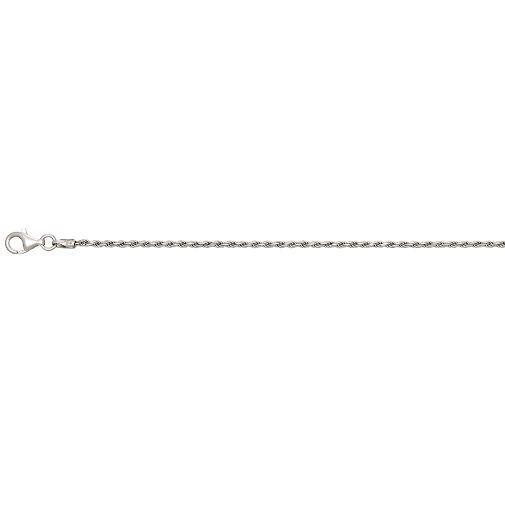 SSR .jpg Sterling Silver diamod cut solid 1.4mm rope chain anklet rhod plated 11"