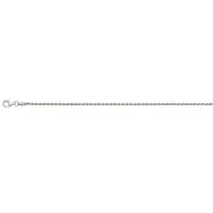 Sterling silver rhodium plated solid diamond cut rope1.4mm chain with claw catch closure18" long