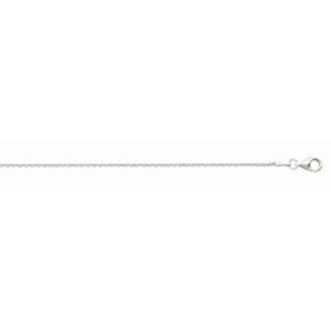 Sterling Silver 1.8mm solid diamond cut rope chain anklet 9" rhod plated