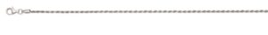 Sterling Silver solid diamond cut 1.8mm rope chain with claw catch closure rhod plated 22"