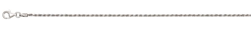 SSR .jpg Sterling Silver rhodium plated 2.4mm solid diamond cut rope chain 22"