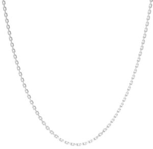 Sterling silver 1.5mm cable chain with claw catch rhod plated 22"