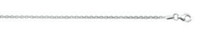 Sterling Silver 2.1mm cable chain with claw catch closure rhod plate 18"