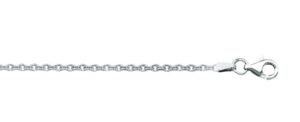 Sterling Silver 2.1mm cable chain with claw catch closure rhod plate 20"