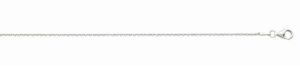 Sterling Silver rhodium plated 1.4mm diamond cut cable chain 18" with claw catch