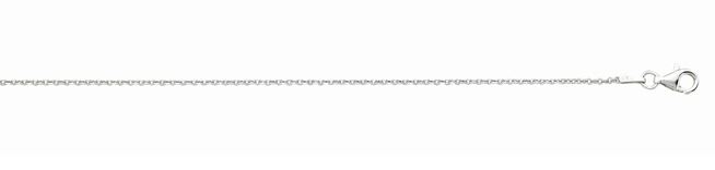 Sterling Silver rhodium plated 1.4mm diamond cut cable chain 18" with claw catch