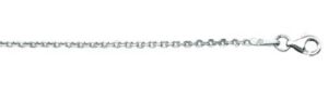 Sterling Silver 1.5mm diamond cut cable chain 18" rhod plated