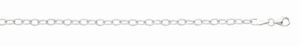 Sterling Silver 3.7mm diamond cut oval link chain with claw catch 18"