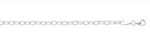 Sterling Silver diamond cut oval link chain with claw catch closure 20"