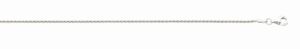 Sterling Silver 1.2mm diamond cut wheat chain with claw catch closure rhod plated 20"
